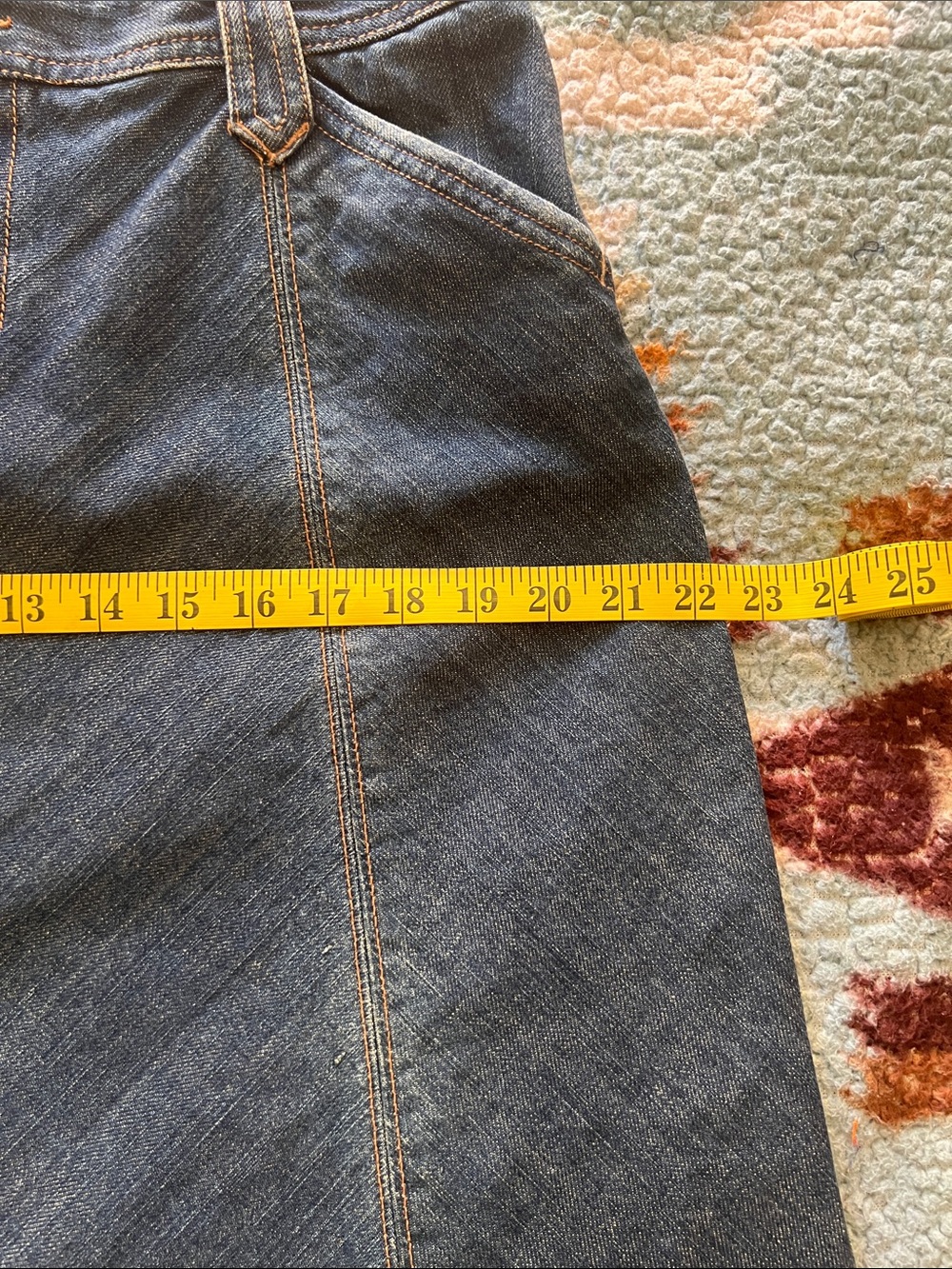 Eddie Bauer Dark Indigo Denim Skirt with Contrast Stitching size 12 - Picture 10 of 11